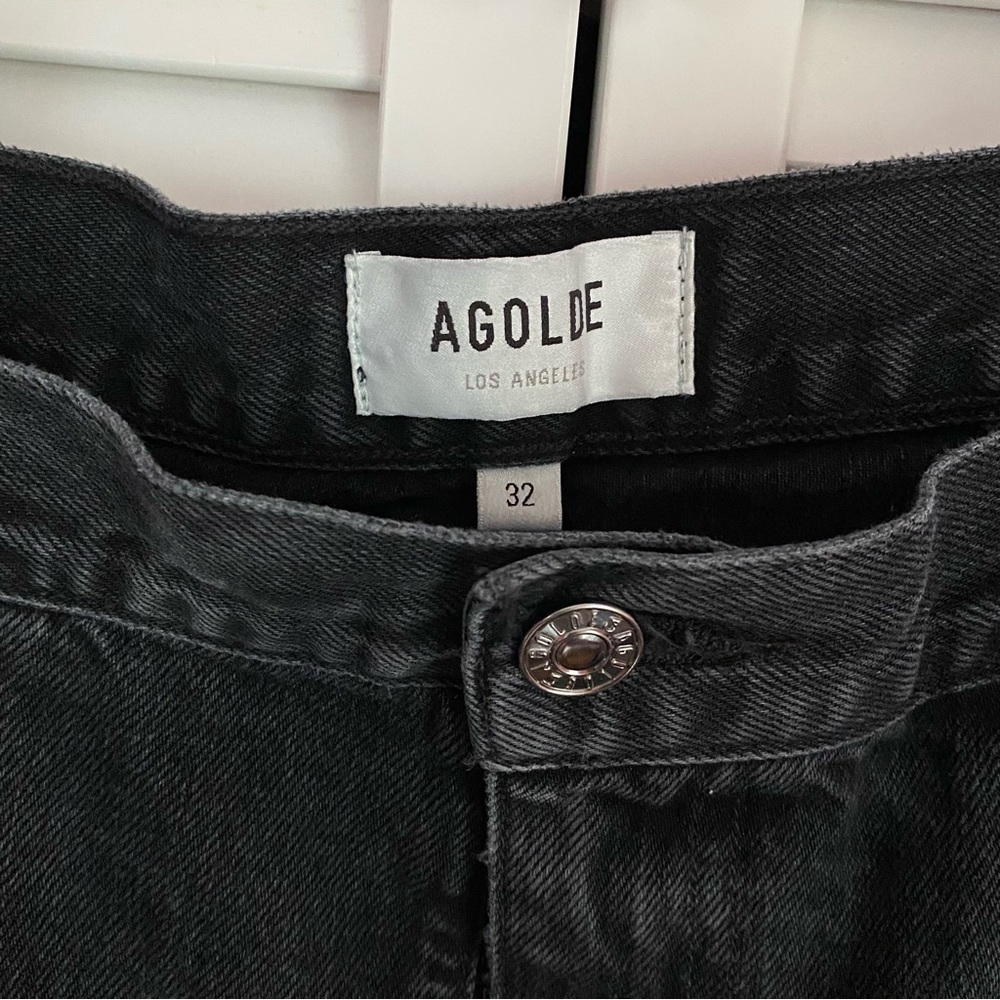 AGOLDE Pieced Angled Black Jeans Size 32 - Picture 8 of 13